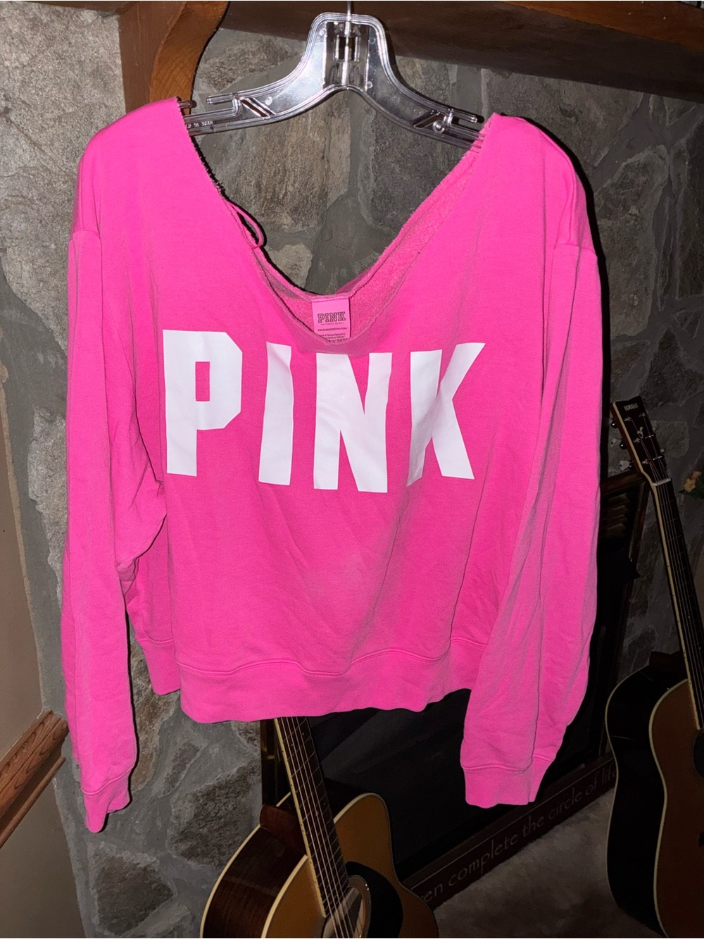 PINK Victoria's Secret Off Shoulder Sweatshirt